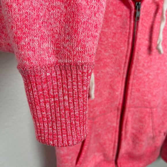 American Eagle Outfitters Small Fleece Lined Full Zip Sweater Hoodie Bright Pink - Picture 7 of 12